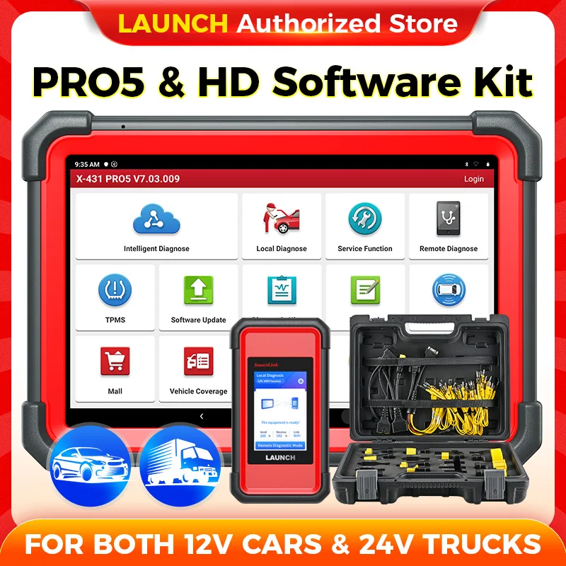 X-431 Heavy Duty Software Kit & PRO5 Smartlink LAUNCH Auto Diagnstic Tool LKW Scanner 12V 24V Heavy Duty Automotive Image