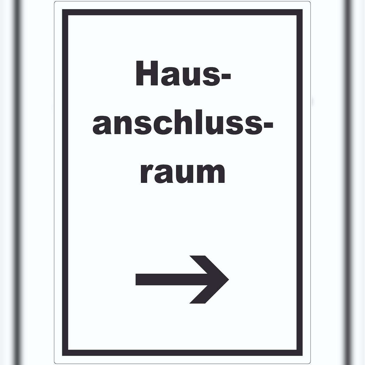 HB-Druck Hausanschlussraum Aufkleber mit Text und Richtungspfeil rechts HAR hochkant A7 (74x105mm) Image