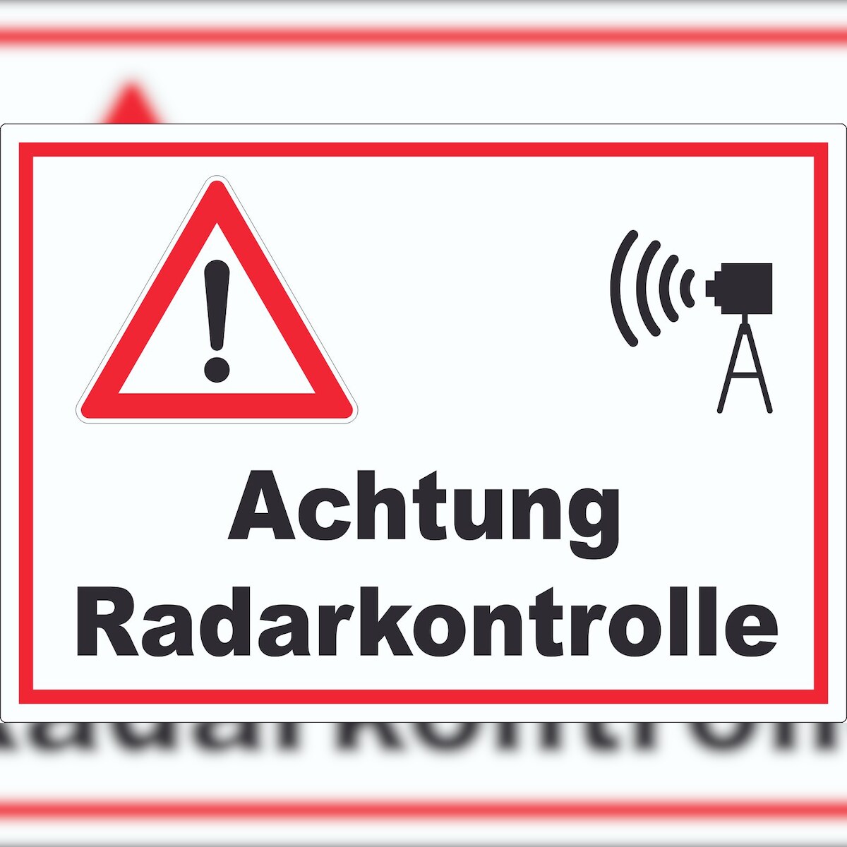HB-Druck Achtung Radarkontrolle Auto und Kamera Aufkleber A9 (37x52mm) Image