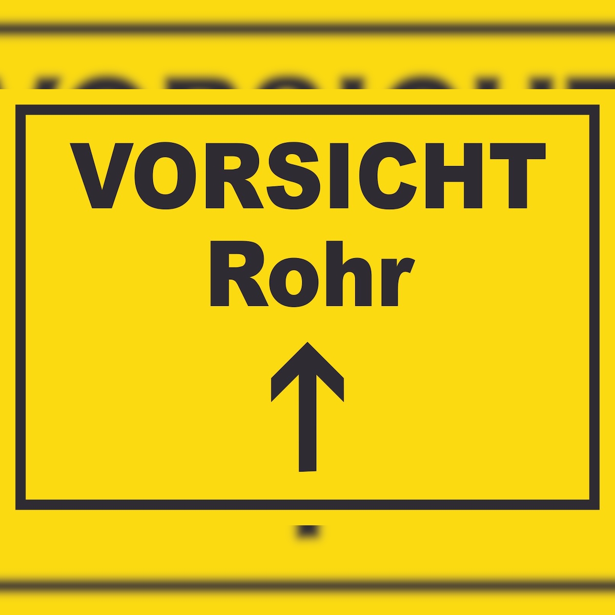 HB-Druck Vorsicht Rohr mit Richtungspfeil oben Schild A6 (105x148mm) Image