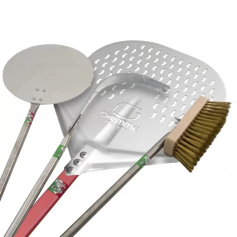 Giemme Spoleto – Zubehör für Pizzabäcker – Pizzaschaufel 36 cm mit 120 cm langem Griff und inkludiertem Zubehör Image
