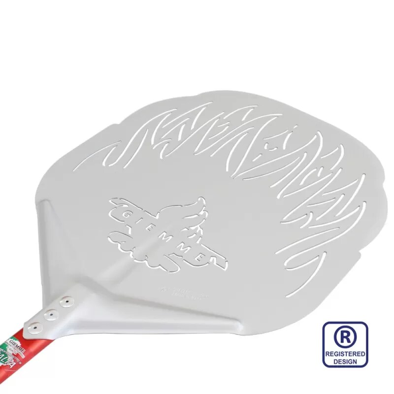 Giemme Spoleto – Gelochte Pizzaschaufel 36 cm – 120 cm langer Stiel mit Aufhängehaken Image