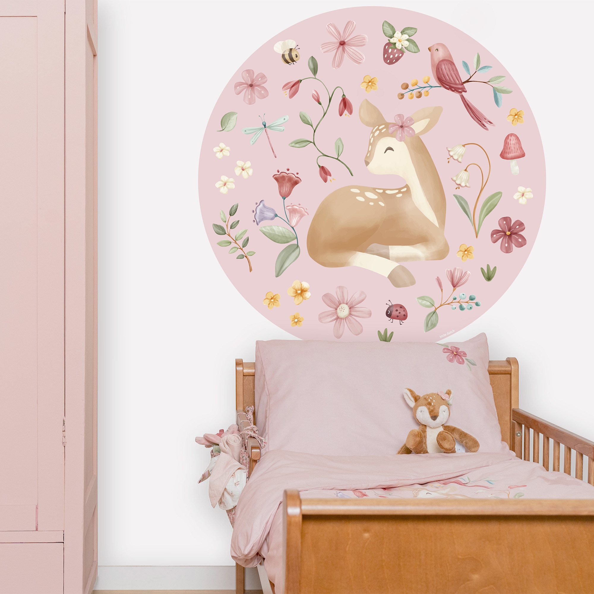 Wandtattoo LITTLE DUTCH "Wandsticker XL Fairy Garden (100x100cm)", mehrfarbig, H:100cm, PVC, Wandtattoos