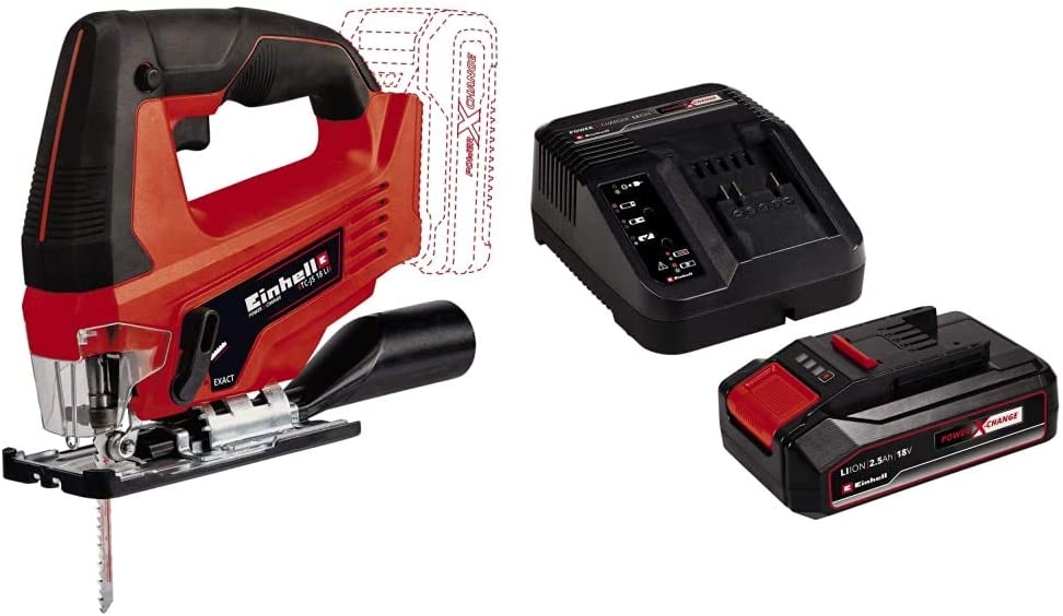 Einhell Akku Stichsäge TC-JS 18 Li solo mit Pendelhub + 2,5 Ah Starterkit Image