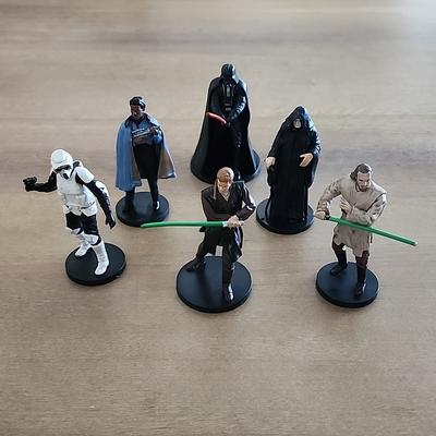Disney Toys | Disney Star Wars 6-Piece Pvc Figure Cake Toppers | Color: Black | Size: O/S