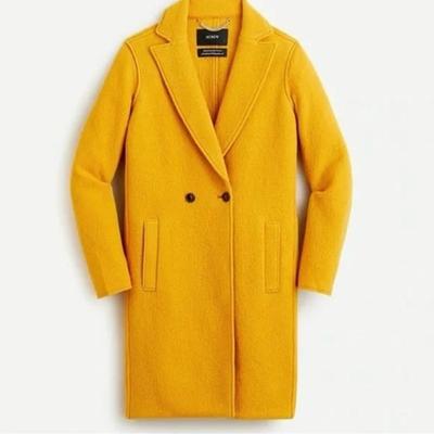 J. Crew Jackets & Coats | J. Crew Daphne Topcoat In Italian Boiled Wool In Yellow Color Size 12 Coat | Color: Yellow | Size: 12