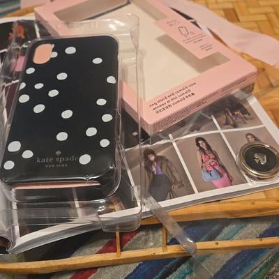 Kate Spade Cell Phones & Accessories | Kate Spade Black & White Polk-A-Dot Iphone Xs/X Case W/Rotating Ring Kickstand | Color: Black/White | Size: Fits Iphone Xs/X