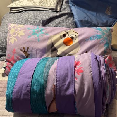 Disney Bedding | Disney Frozen Olaf Purple And Blue Sleeping Bag And Pillow | Color: Blue/Purple | Size: Os