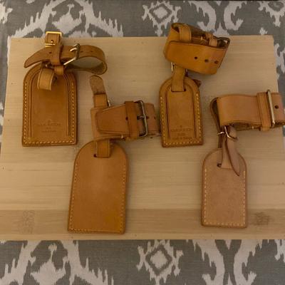 Louis Vuitton Bags | Louis Vuitton Tan Luggage Tags With Poignets Set Of 4, 2 Lg And 2 Small | Color: Tan | Size: Os