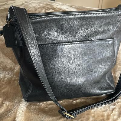 Coach Bags | Coach Rare Tumbled Calf Bag W/ Compartments, Original Brass Zipper-Pull & Coa | Color: Black | Size: Os