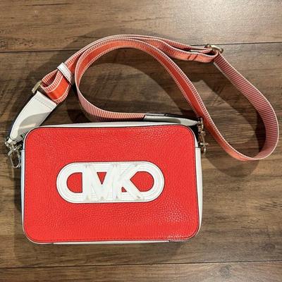 Michael Kors Bags | Michael Kors Rare Red/White Jet Set Camera Bag With Removable Guitar Strap | Color: Red/White | Size: 8-1/4"W X 5-1/2"H X 2-1/4"D