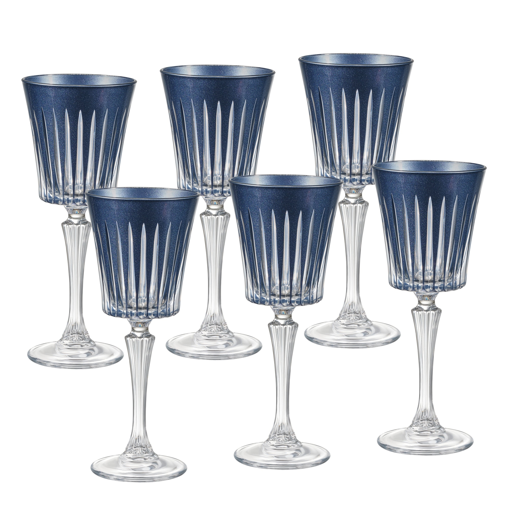 Majestic Gifts Inc. Onyx Wine Glass,Pearl Midnight-Blue, 7.5 oz. S/6