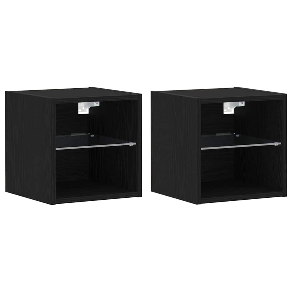 vidaXL TV-Schränk 2 pcs Schwarz 30 x 28.5 x 30 cm Holzwerkstoff Image