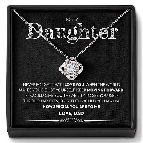 Collier pour ma fille, cadeau de Noël pour fille avec boîte à message, cadeau de bijoux d