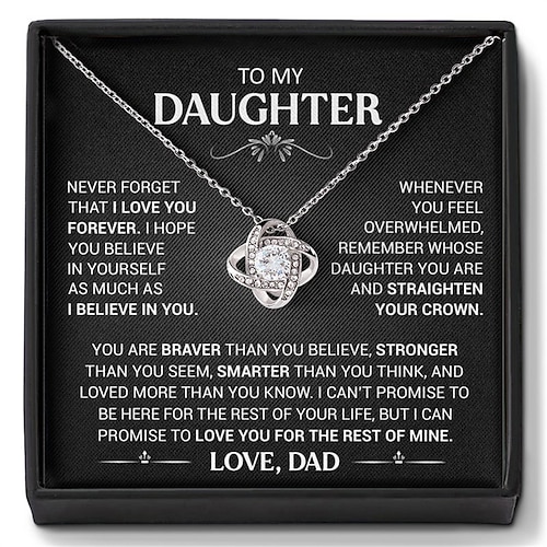 Collier pour ma fille, cadeau de Noël pour fille avec boîte à message, cadeau de bijoux d