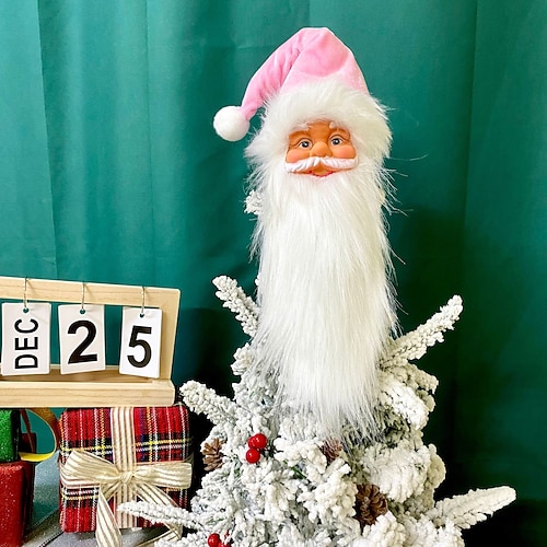 Décoration de Noël en forme de tête de Père Noël, décoration de bouteille de vin, décoration de sapin de Noël, décoration de cuisine et de fenêtre, décoration de fête de Noël