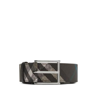 Checked Belt - Gray - Burberry Belts