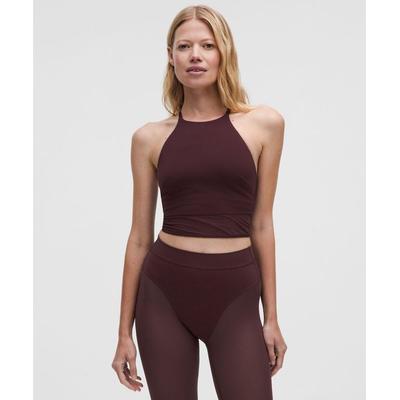 Nulu High-Neck Mesh-Hem Tank Top