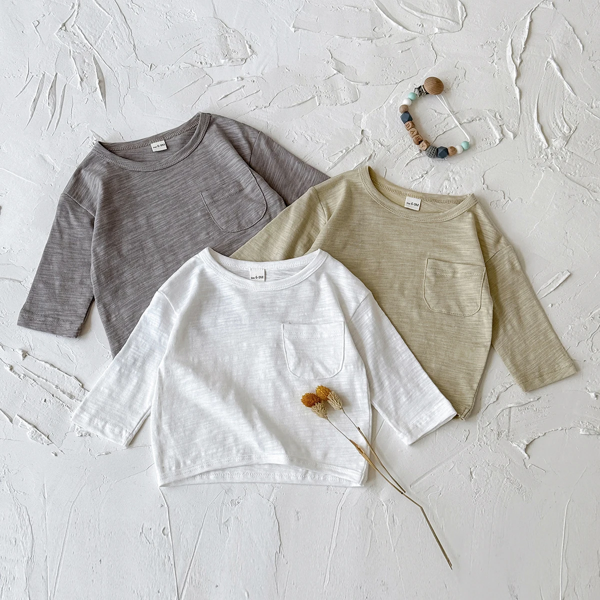 Baby Original Pocket Sports Shirt With 2025 Korean Autumn Baby Top, Children