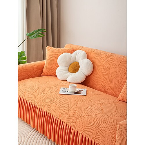 Jacquard-Sofabezug mit elastischem Rock, einfarbiger, hochwertiger, verdickter, rutschfester Universal-Sofabezug für alle vier Jahreszeiten Image