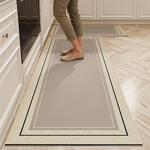 Läuferteppiche für Flur und Küche Bauernhaus Diatomeenerde saugfähige Fußmatte für Spüle und Wäscheraum weicher rutschfester maschinenwaschbarer Teppich komfortabel und langlebig Image