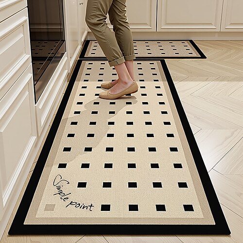 Läuferteppiche für Flur und Küche Bauernhaus Diatomeenerde saugfähige Fußmatte für Spüle und Wäscheraum weicher rutschfester maschinenwaschbarer Teppich komfortabel und langlebig Image