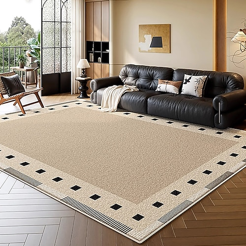 französischer Vintage-Teppich, luxuriöser, waschfreier, abwischbarer Teppich für Wohnzimmer oder Schlafzimmer, elegante große Bodenmatte für Sofa und Wohndekor Image