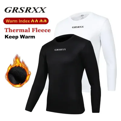 GRSRXX Winter Cycling Base Layer Long Sleeve Thermal Bike Underwear Fleece Bike Shirt For Keep Warm Cycling Clothes Men Women