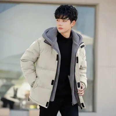 Men's Hooded Parkas Polar Fleece Thick Coat Winter Jackets Plush Men's Cold Jacket Thickening Motorcycle Jacket Men's Jacket