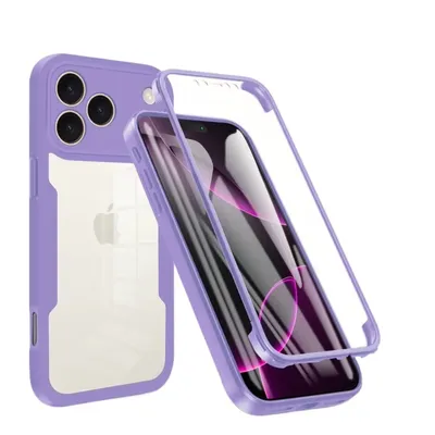 360-Grad-Vollklare Handyhülle mit PET-Displayschutzfolie für iPhone 17 Air 17 Air 16E 16 15 14 Plus 13 12 11 Pro Max stoßfeste Abdeckung