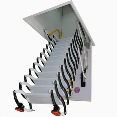 Electric Loft Stairs Remote Control Ceiling Folding Telescopic Ladder Gift handrails