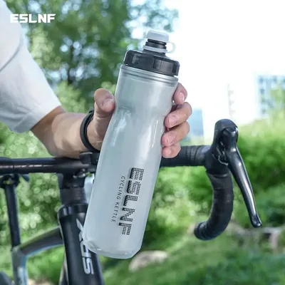 ESLNF 720ml Bicycle Water Bottle Road Bike Dual Layer Thermal Keeping Leak-proof Kettle Outdoor Cycling Sports Bottle