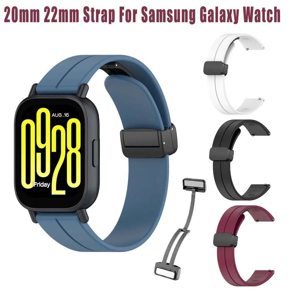 20 mm 22 mm Armband für Samsung Galaxy Watch 6/4/5 Pro/Classic/Gear S3/Active 2 Sport Silikon Magnetschnalle Huawei GT 2 2e 3 Band Image