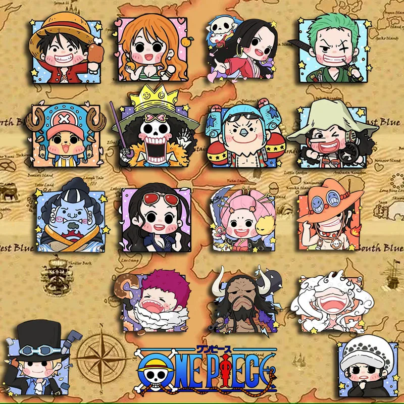 1 Stücke One Piece Ruffy Kühlschrankmagnete DIY Freie Kombination 9 Stücke Kühlschrank Magnetische Aufkleber Sets Wohnmöbel Dekorationen Image