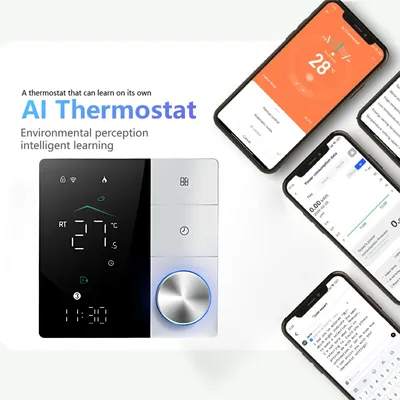 AI Smart Learning Thermostat für 16A elektrische Fußbodenheizung, WiFi-Temperaturregler, energiesparender programmierbarer Thermostat