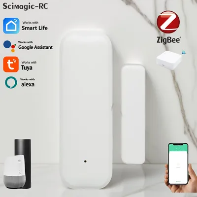 Tuya Zigbee 3.0 Door Window Sensor Smart Home Door Open Closed Detector Smart Life App Control Home Security Alarm System
