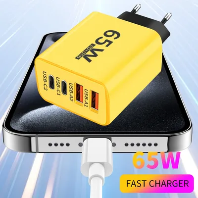 65W Type C USB Charger Fast Charge Charger Data Cable Mobile Phone Power Adapter For iPhone Xiaomi Huawei Samsung Wall Charger
