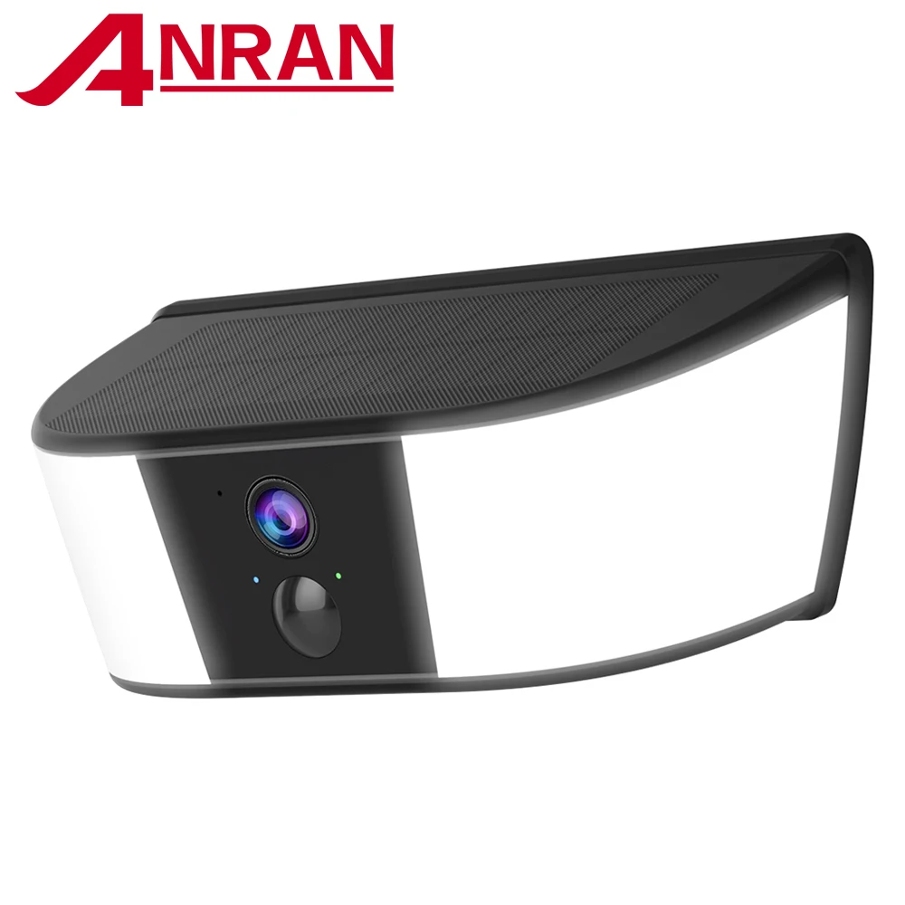 2K Solar Kamera Wandleuchte Außenüberwachungskamera 5200mAh Akku Kamera Farbe Nachtsicht Lokaler Alarm Humanoidenerkennung Image