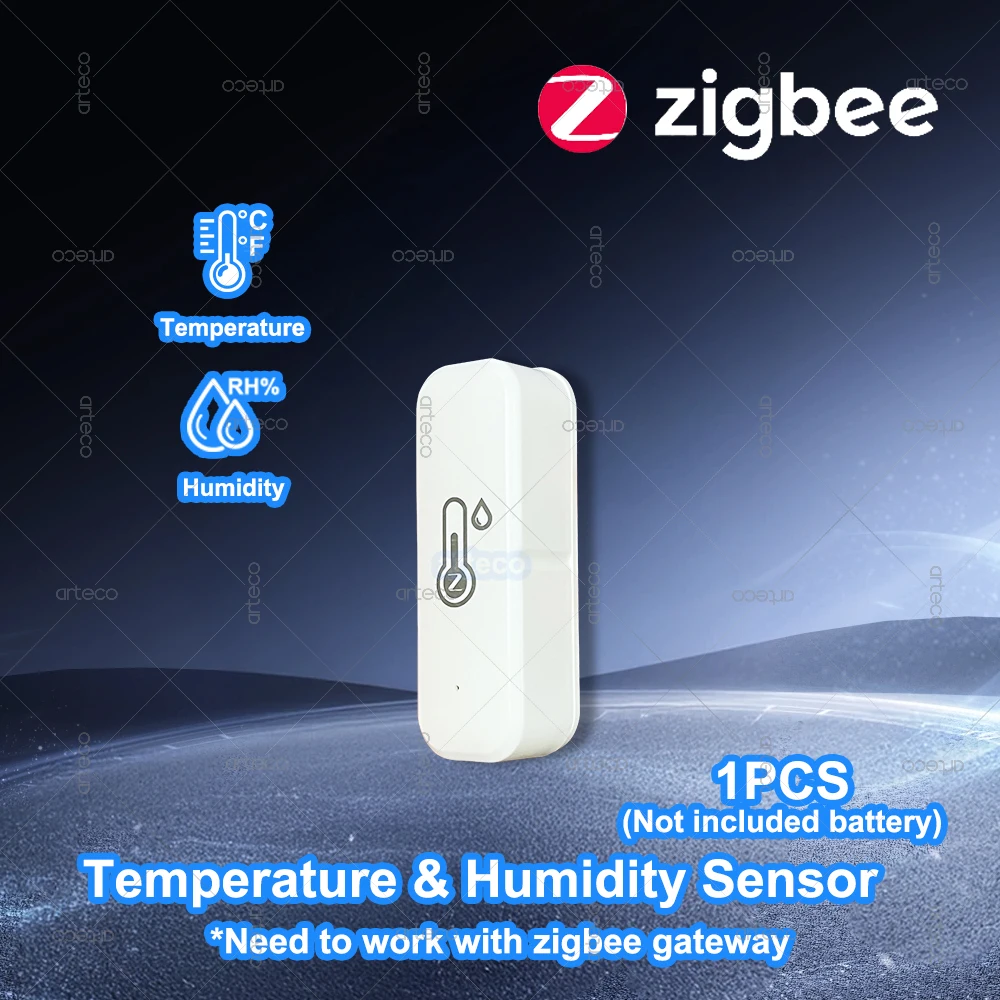 Zigbee Smart Temperatur- und Feuchtigkeitssensor, Echtzeit-App, Fernüberwachung, intelligente Automatisierung für Alexa, Google Home Assistant Z2M Image