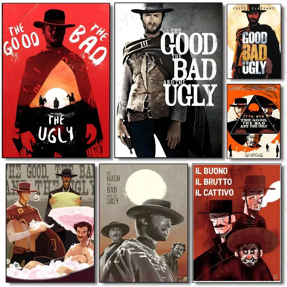 Klassische Filme T-The Good the Bad and the Ugly-MT Poster Kunstgemälde mit Drucken Zuhause Schlafzimmer Wohnzimmer Dekoration Geschenk