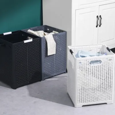 Dirty Clothes Foldable Storage Basket for Clothes Handheld Plastic Dirty Clothes Basket Clothes Storage Basket Laundry Basket
