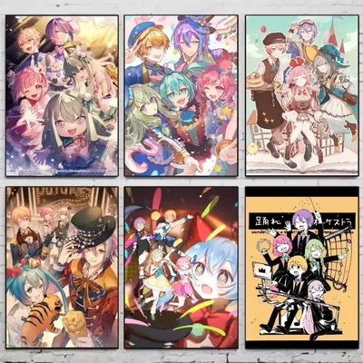 1PC Music Project SEKAI Wonderlands×Showtime Band Poster Stickers Art Wall Murals Decor Game Room Decor Gifts Kawaii HD Painting