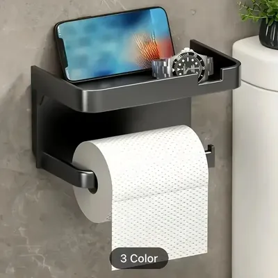 Toilet Paper Holder Bathroom Wall Mount Multifunction WC Paper Phone Holder Shelf Towel Roll Shelf For Motor Home RV Restrooms