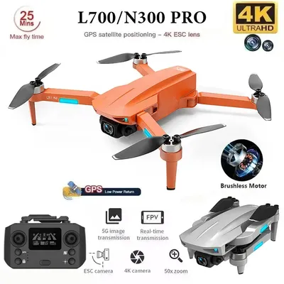 Drone L700/N300 Pro 4K Professional 5G GPS HD Dual Camera Photography Brushless Foldable Quadcopter RC Distance 1.2KM Drones Toy