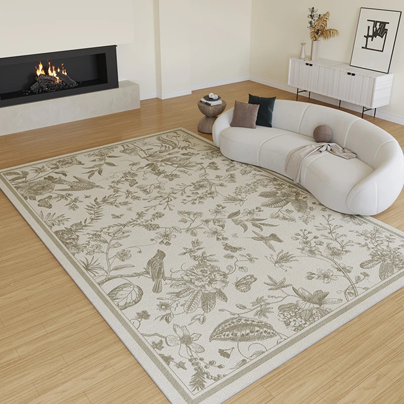 VIAKMA Europäischer minimalistischer Teppich für Wohnzimmer, Sofa, Couchtisch, Bodenmatte, Schlafzimmer, Nachttischdecke, Heimdekoration Image