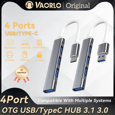 4-Port USB HUB TYP C Hub USB C Dockingstation USB 3.0 Adapter OTG Adapter 5G High Speed ​​für Huawei, Xiaomi, Macbook Pro 13 15 Air Pro PC Laptop Zubehör
