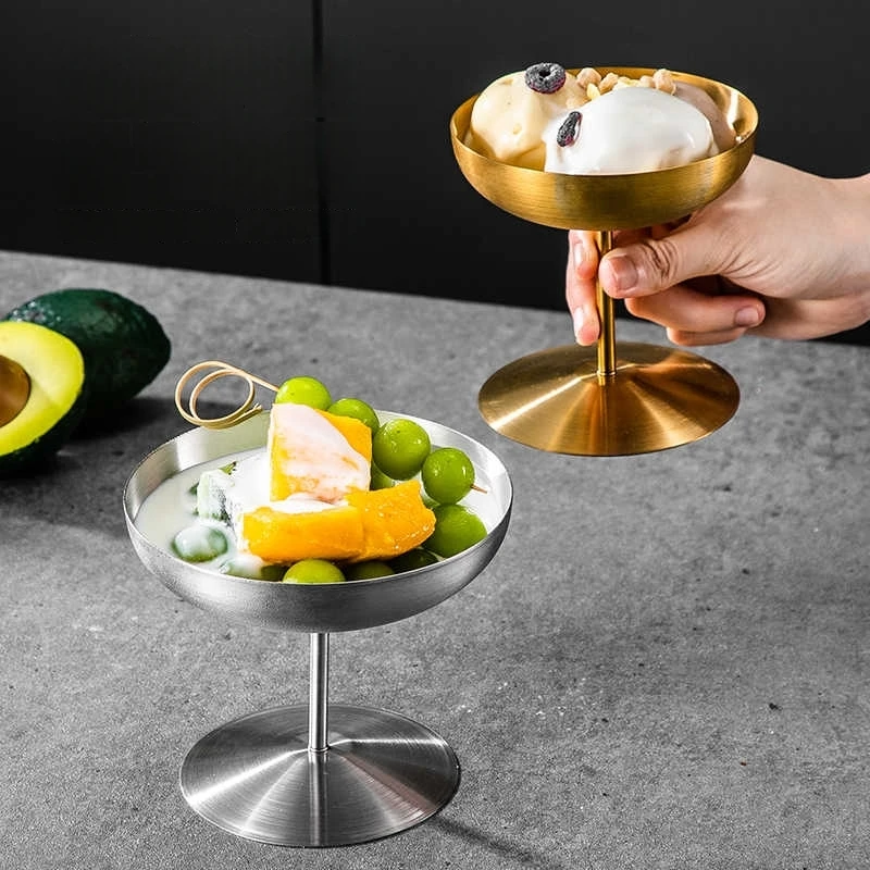 Martini-Becher aus Edelstahl 304, Cocktail-Eiscreme, Dessert, Getränk, Champagner, Metall, Weinbecher, Restaurant, Bar, Utensilien Image