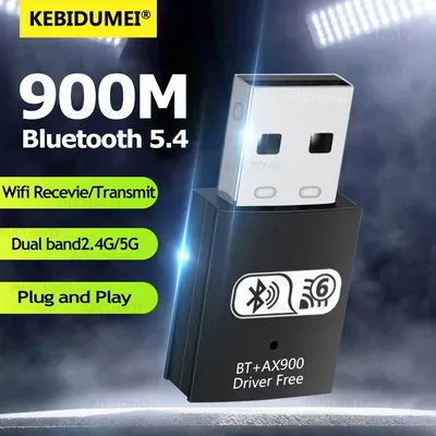 2 IN 1 WIFI6 AX900 USB WiFi Bluetooth 5.4 Wireless Adapter Dual Band 2.4G+5GHz 900Mbps Network Card Receiver Dongle For Win10/11