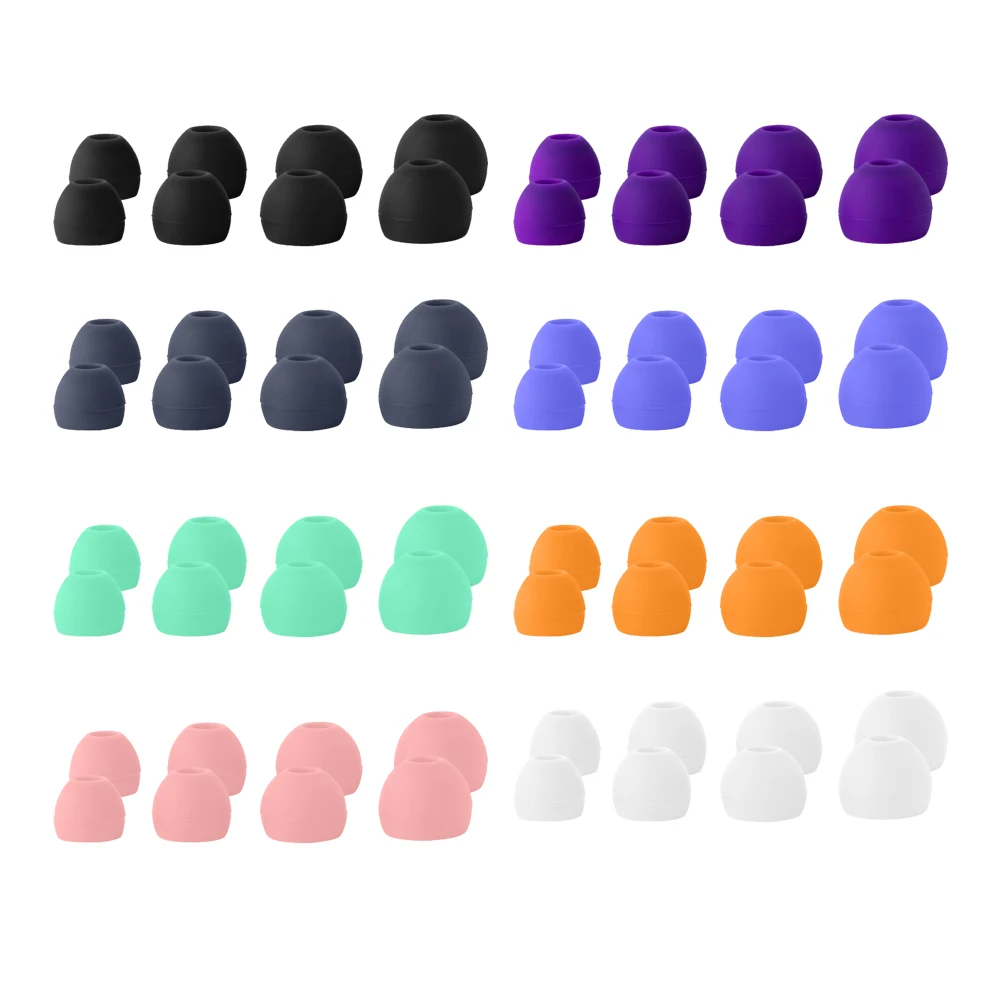 HUAK 4 Paar Silikon-Ohrstöpsel zur Geräuschreduzierung – weiche Ohrhörerkappen (S/M/L/XS), Ersatz für kabelgebundene In-Ear-Kopfhörer Image