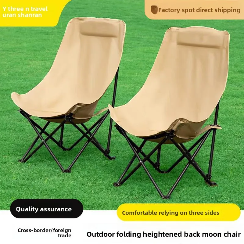 Outdoor-Mondstuhl mit hoher Rückenlehne, Camping-Klapphocker, Angelstuhl, Strandstuhl, Campingausrüstung